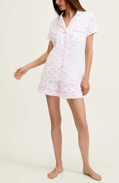 Petite Plume Pima Cotton Jersey Short Pajamas In White