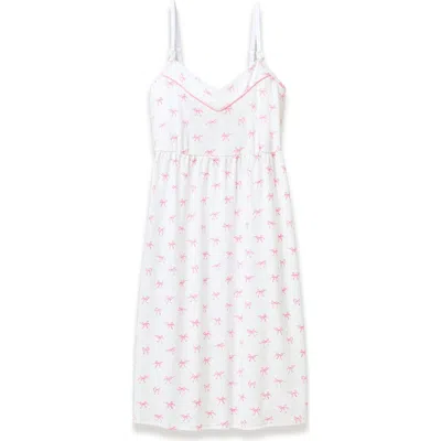 Petite Plume Pima Cotton Maternity Nightgown In White