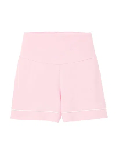 Petite Plume Pima Cotton Maternity Shorts In Pink