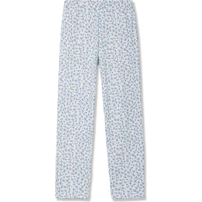 Petite Plume Pima Cotton Pointelle Pajama Pants In Blue