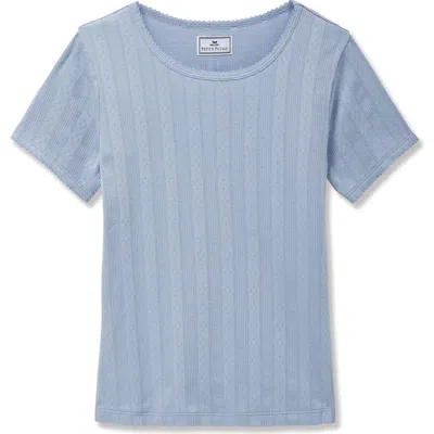 Petite Plume Pima Cotton Pointelle Sleep T-shirt In Blue