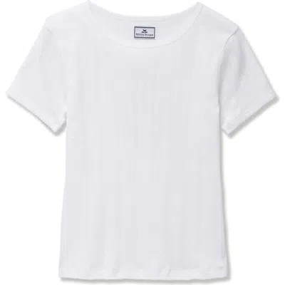 Petite Plume Pima Cotton Pointelle Sleep T-shirt In White
