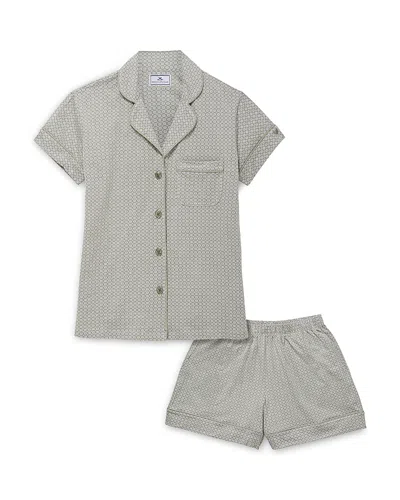 Petite Plume Pima Cotton Short Pajama Set In Green