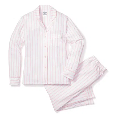 Petite Plume Pima Pajama Set In Pink Stripe