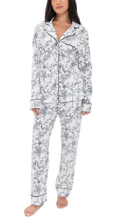 Petite Plume Pima Pajamas Set White