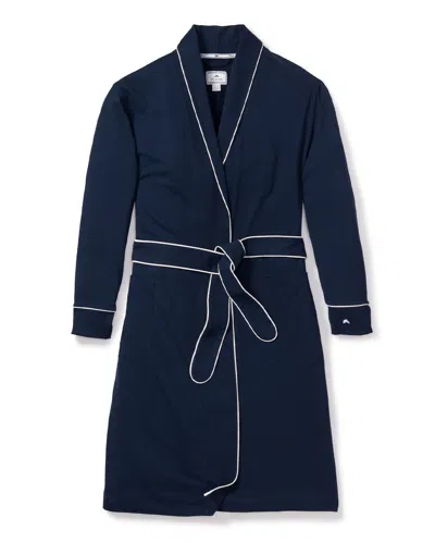 Petite Plume Pima Robe In Navy In  Pima Robe In Navy