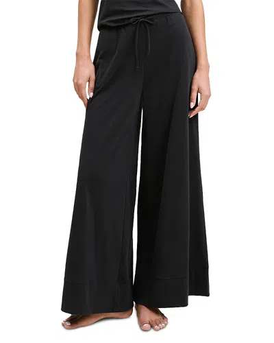 Petite Plume Pima Wide Leg Pajama Pants In Black