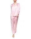 Petite Plume Straight-leg Mulberry Silk Pajama Set In Pink