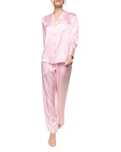PETITE PLUME PINK SILK PAJAMA SET,ASWPJP