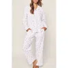 Petite Plume Print Pima Cotton Pajamas In White
