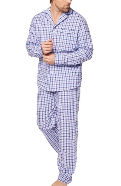 Petite Plume Royal Blue Cotton Gingham Check Pajamas