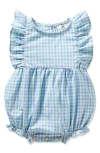 Petite Plume Ruffle Romper In White Multi