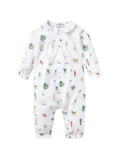 Petite Plume Babies' Ruffled Twill Romper In Neutral