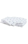 Petite Plume Set Of 4 Buzzing Bees Cotton Napkins In White