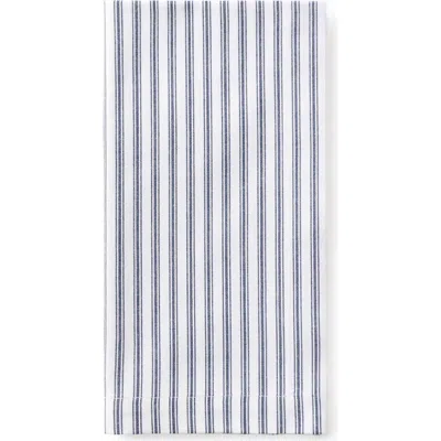Petite Plume Set Of 4 French Ticking Cotton Napins In Navy