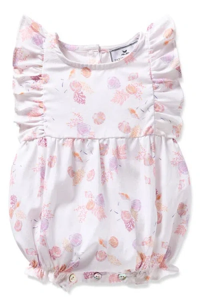 Petite Plume Babies'  Shell Print Bubble Romper In White