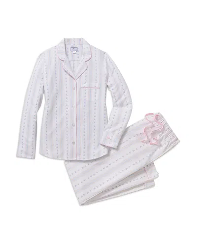 Petite Plume Shirt & Pants Pajama Set In White