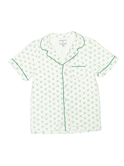 Pre-owned Petite Plume Kids' Short Sleeve Button Down Shirt In Green