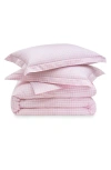 Petite Plume Signature Collection Gingham Duvet Cover & Shams Set In Pink
