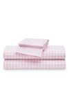 Petite Plume Signature Collection Gingham Sheet Set In Pink