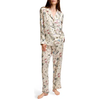 Petite Plume Silk Pajama Set In White