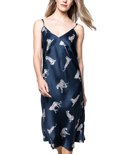 Petite Plume Silk Panthere De Nuit Cosette Nightgown In Panthère De Nuit