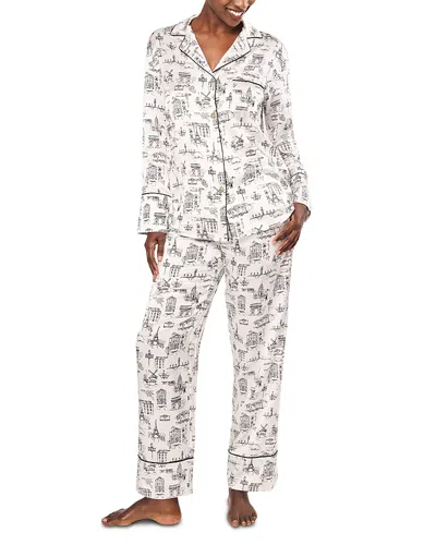 Petite Plume Silk Parisian Toile Pajama Set In Multi