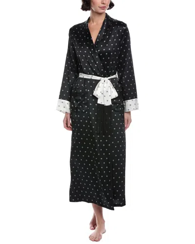Petite Plume Silk Robe In Black