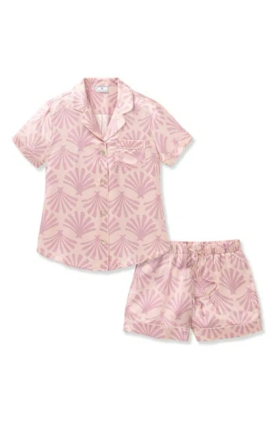 Petite Plume Silk Short Pajamas In Pink