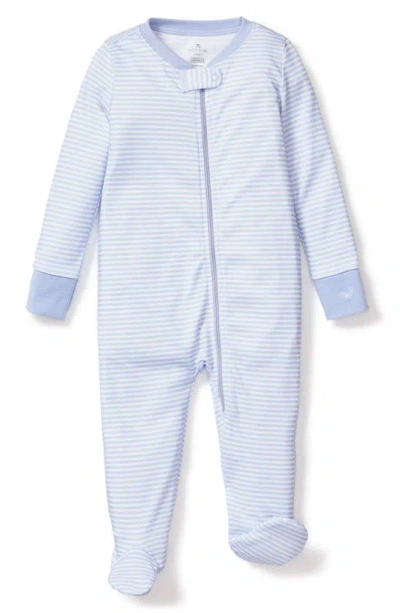 Petite Plume Baby's Striped Cotton Footie In Blue Stripes