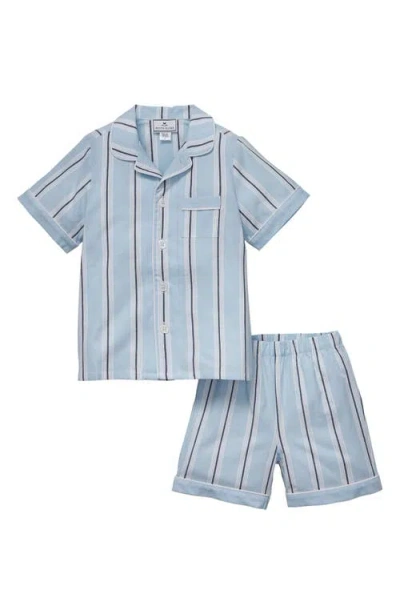 Petite Plume Babies'  Stripe Short Pajamas In Blue