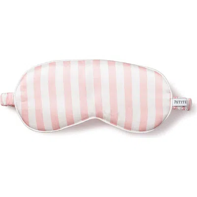 Petite Plume Stripe Silk Sleep Mask In Pink
