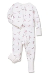 Petite Plume Sugar Plum Fairy Stretch Pima Cotton Blend Convertible One-piece Pajamas In White