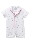 Petite Plume Summer Fitted One-piece Pajamas In White