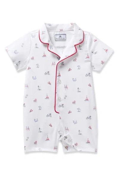 Petite Plume Babies'  Summer Fitted One-piece Pajamas In White