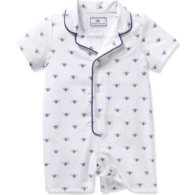 Petite Plume Babies'  Summer Fitted Twill One-piece Pajamas In White