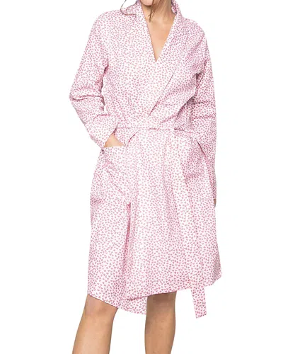 Petite Plume Sweethearts Printed Cotton Robe In Pink