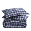 Petite Plume Tartan Flannel Duvet Set, Twin In Blue