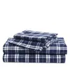 Petite Plume Tartan Flannel Sheet Set, Full In Blue