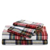 Petite Plume Tartan Flannel Sheet Set, Full In Red
