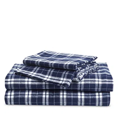 Petite Plume Tartan Flannel Standard Pillowcase, Set Of 2 In Blue