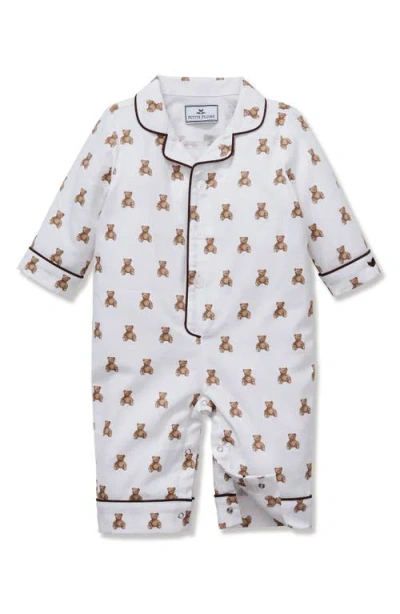 Petite Plume Babies'  Teddy One-piece Brushed Twill Pajamas In Multi