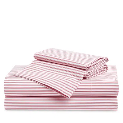 Petite Plume Ticking Sheet Set, King In Red