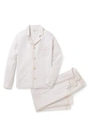 Petite Plume Ticking Stripe Pima Cotton Pajamas In White