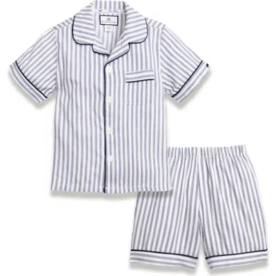 Petite Plume Babies'  Ticking Stripe Short Pajamas In Neutral