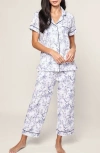 Petite Plume Timel Print Pima Cotton Pajamas In White