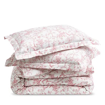 Petite Plume Timeless Toile Percale Duvet Set, Twin In Pink