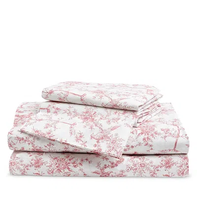 Petite Plume Timeless Toile Percale King Pillowcase, Set Of 2 In Pink