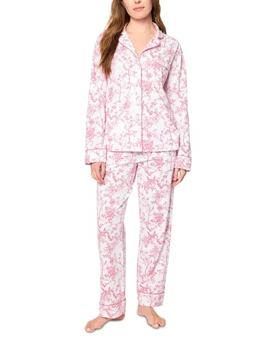 Petite Plume Timeless Toile Pima Cotton Pajama Set In Pink