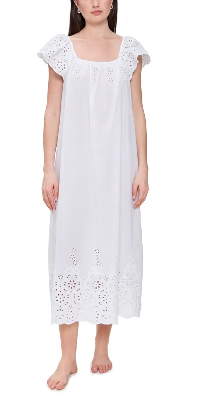 Petite Plume Twill Ava Nightgown In White White